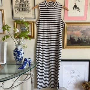 Striped Stretch Midi Dress